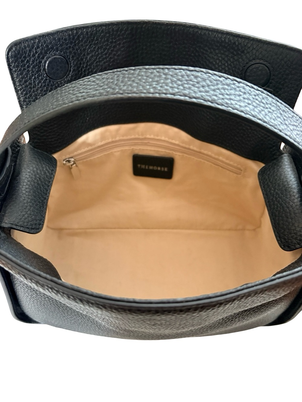 The Horse Clementine Handbag Shoulder Bag Black Pebbled Leather Silver Hardware - Picture 9 of 16
